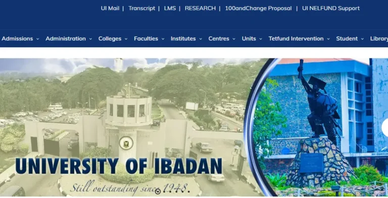 This is an illustration of University of Ibadan website homepage