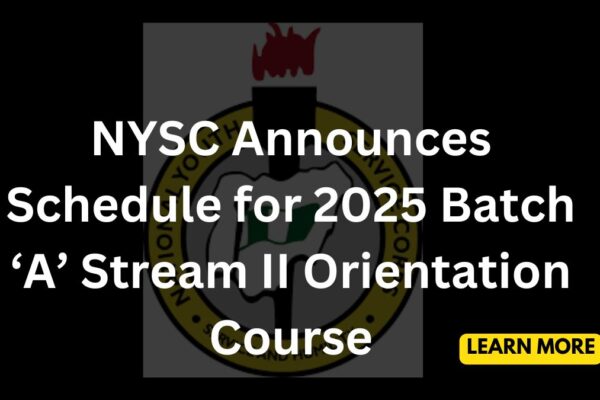 2025 batch A stream II orientation course schedule