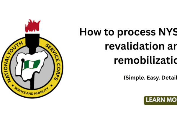 An illustration image, explaining how to process NYSC revalidation and remobilization