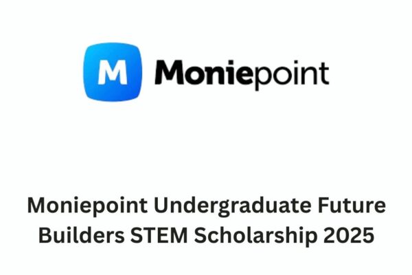 Moniepoint logo and text on Apply for the Moniepoint Future Builders STEM Scholarship 2025 for undergraduates and get financial support to advance your education in STEM fields