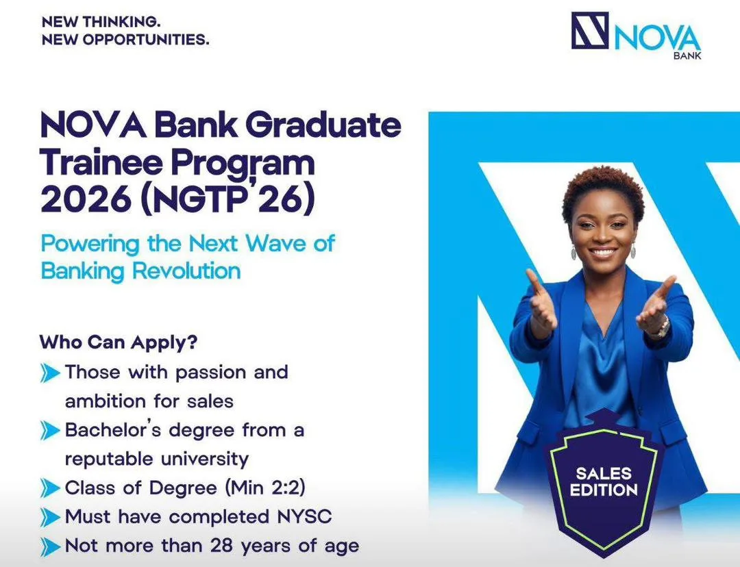 Apply for the NOVA Bank Graduate Trainee Program 2026 (Sales Edition). Learn the benefits, requirements, and how to successfully submit your application