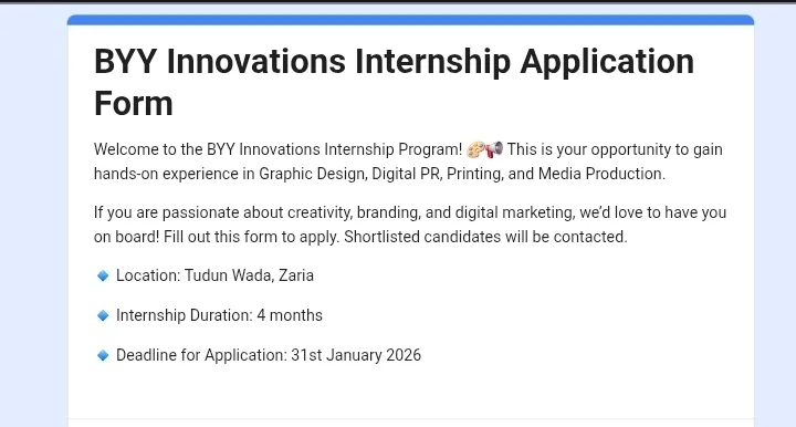 BYY Innovation Internship Program