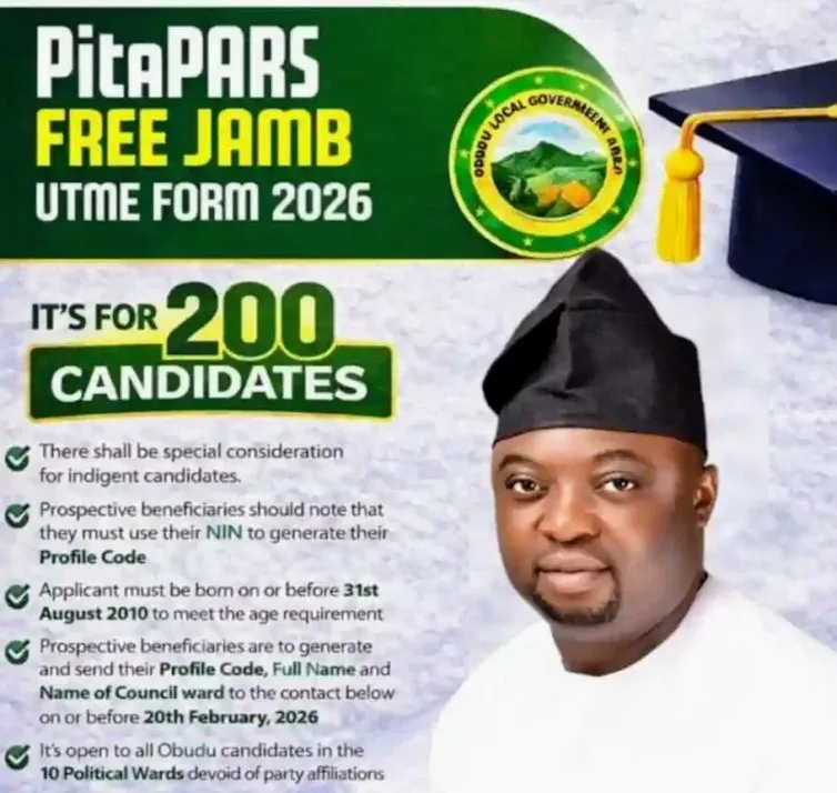 Free JAMB UTME Form 2026