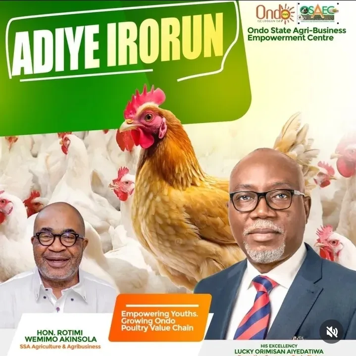 Application guide for Ondo Adiye Irorun Program, A picture of the Governor and Honourable.
