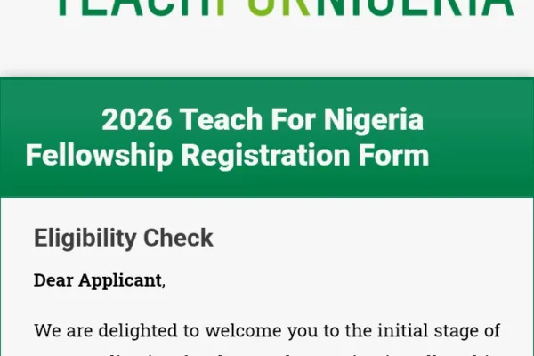 Teach For Nigeria Fellowship Program for 2026 Federal Government Initiative is open,