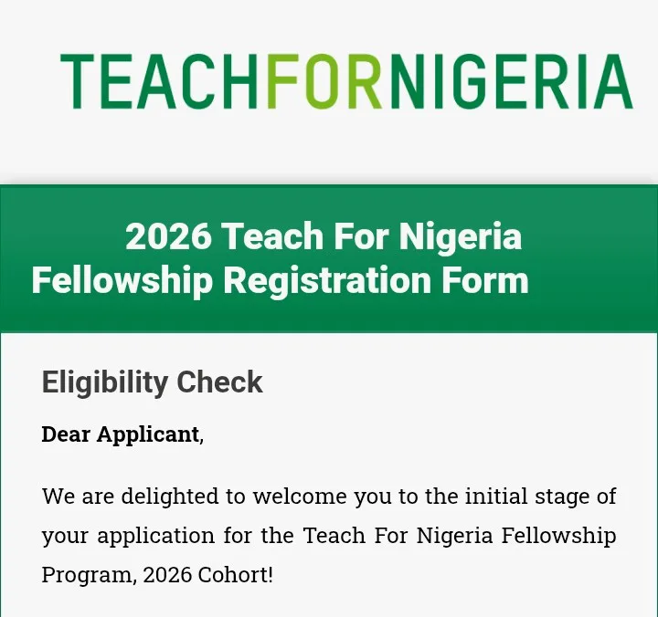 Teach For Nigeria Fellowship Program for 2026 Federal Government Initiative is open,