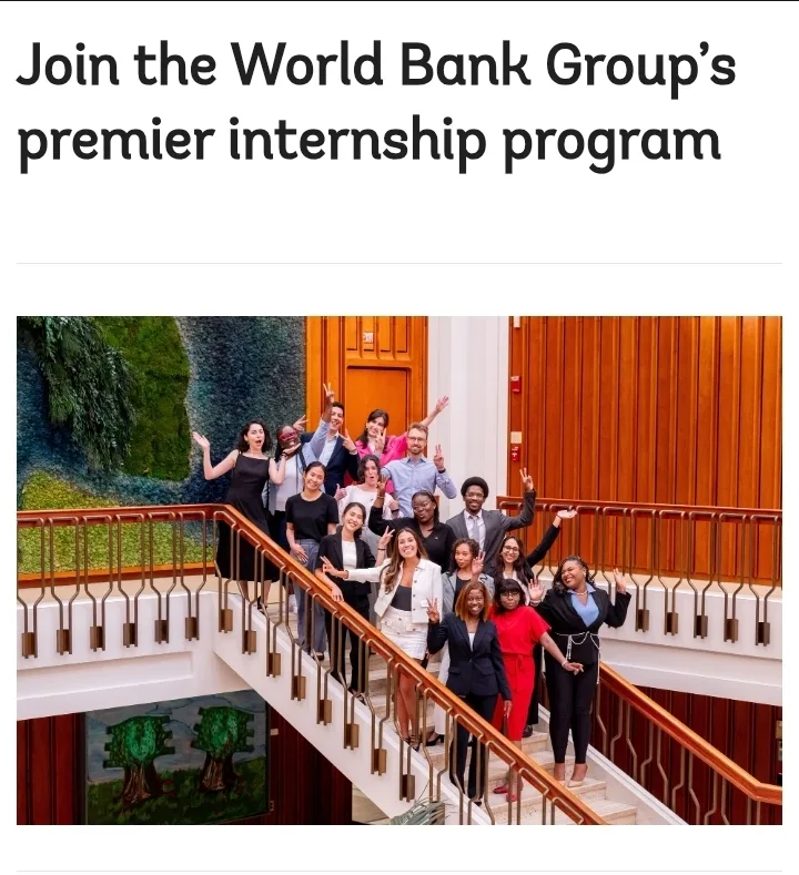 2026 World Bank Group's Internship Program