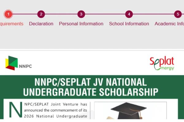 Step by step application guide for NNPC SEPLAT JV NATIONAL UNDERGRADUATE SCHOLARSHIP