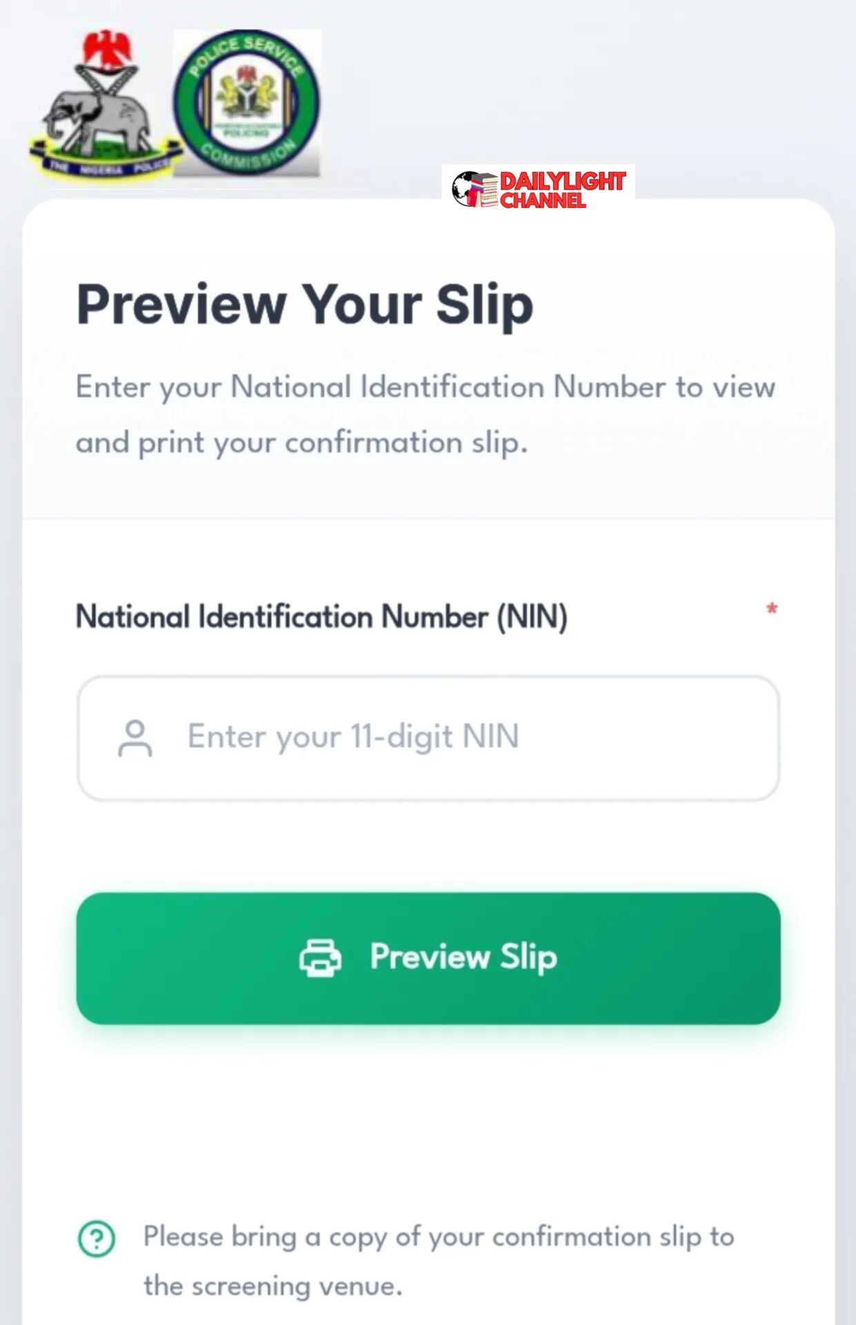 Nigeria Police Constable Recruitment