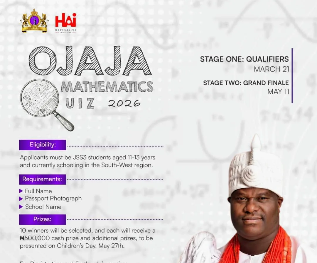 application for Ojaja Mathematics Quiz 2026