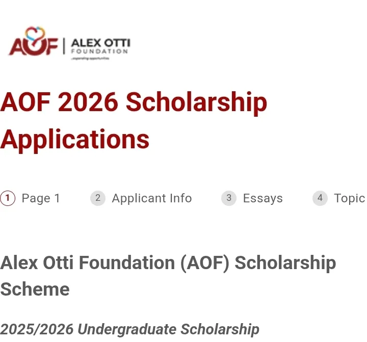 Alex Otti Foundation Scholarship is currently accepting applications from qualified Nigerian undergraduate students