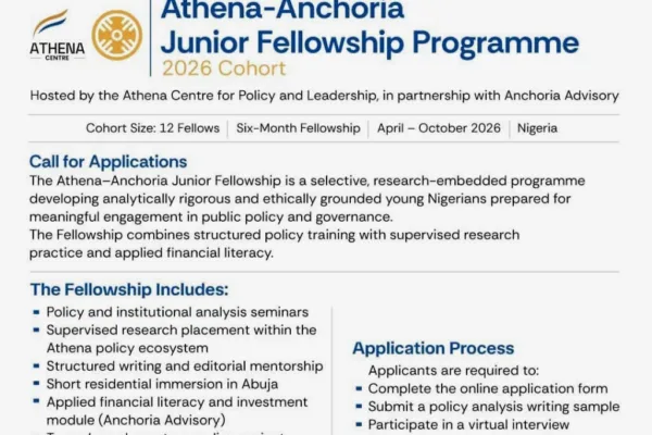 Step by step on how to apply for Anthena Anchoria Fellowship Programme