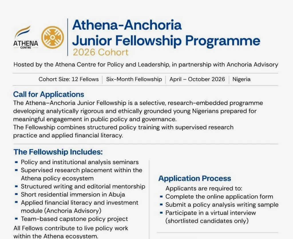 Step by step on how to apply for Anthena Anchoria Fellowship Programme