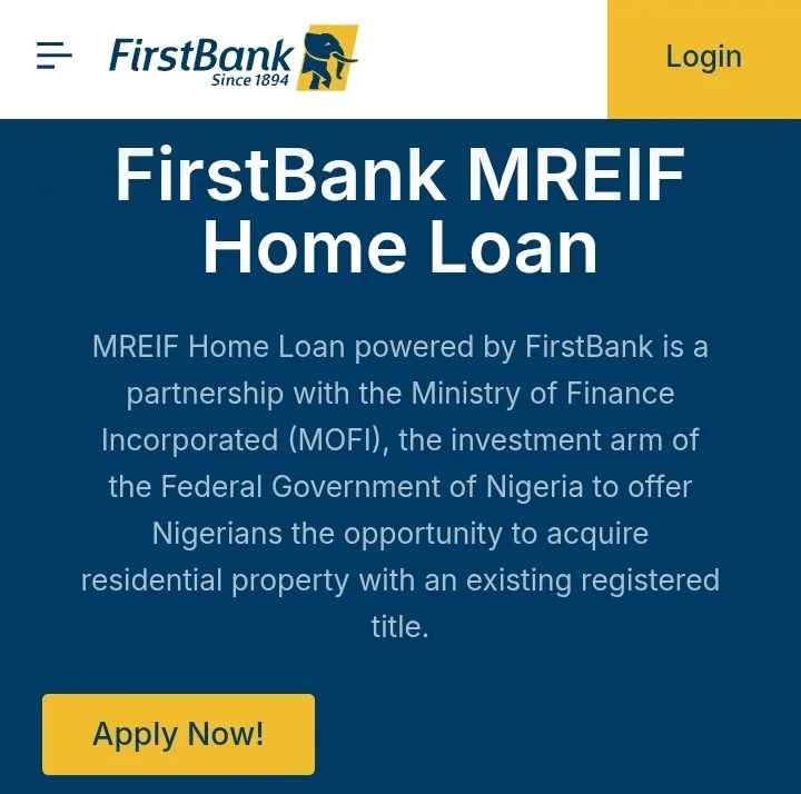 Application for FirstBank MREIF Home Loan