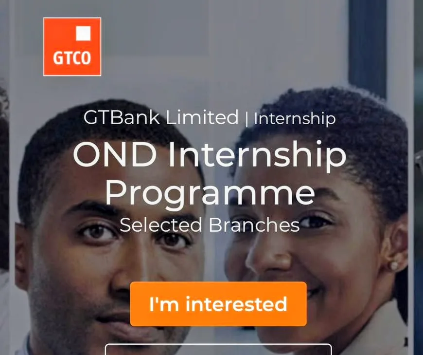 Application GTBank OND Internship Programme 2026