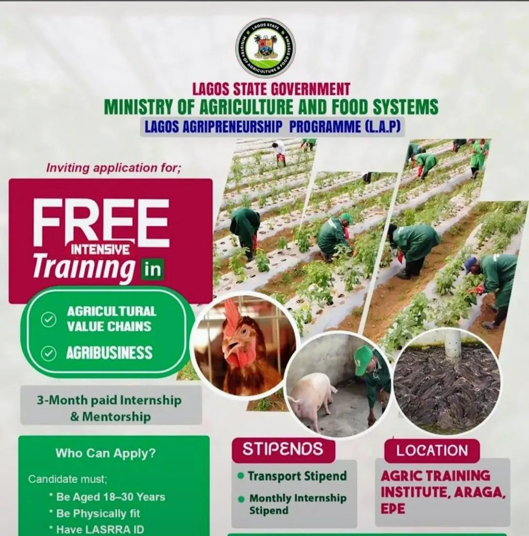 Appkication for Lagos Agripreneurship Programme LAP
