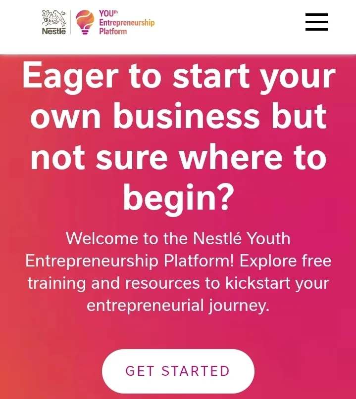 An image of Nestlé Youth Mentorship Program from the Nestle portal