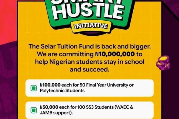 Selar Smart Hustle Initiative now open to support 150 Nigerian students with financial aid and ethical income opportunities.