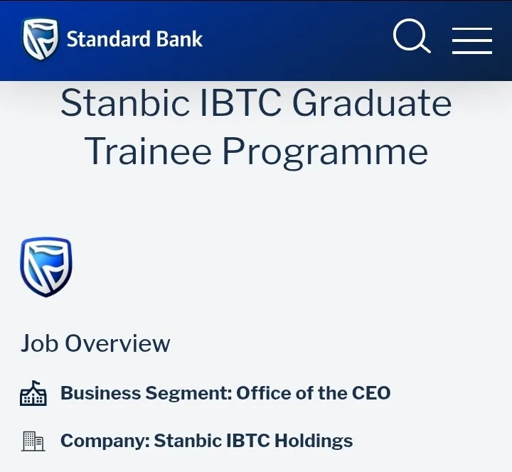 Stanbic IBTC Career portal