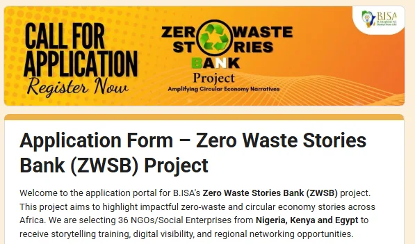 How to apply for zero waste stories bank