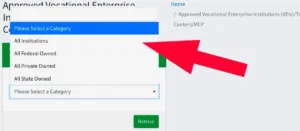 How to select the FME TVET All institution