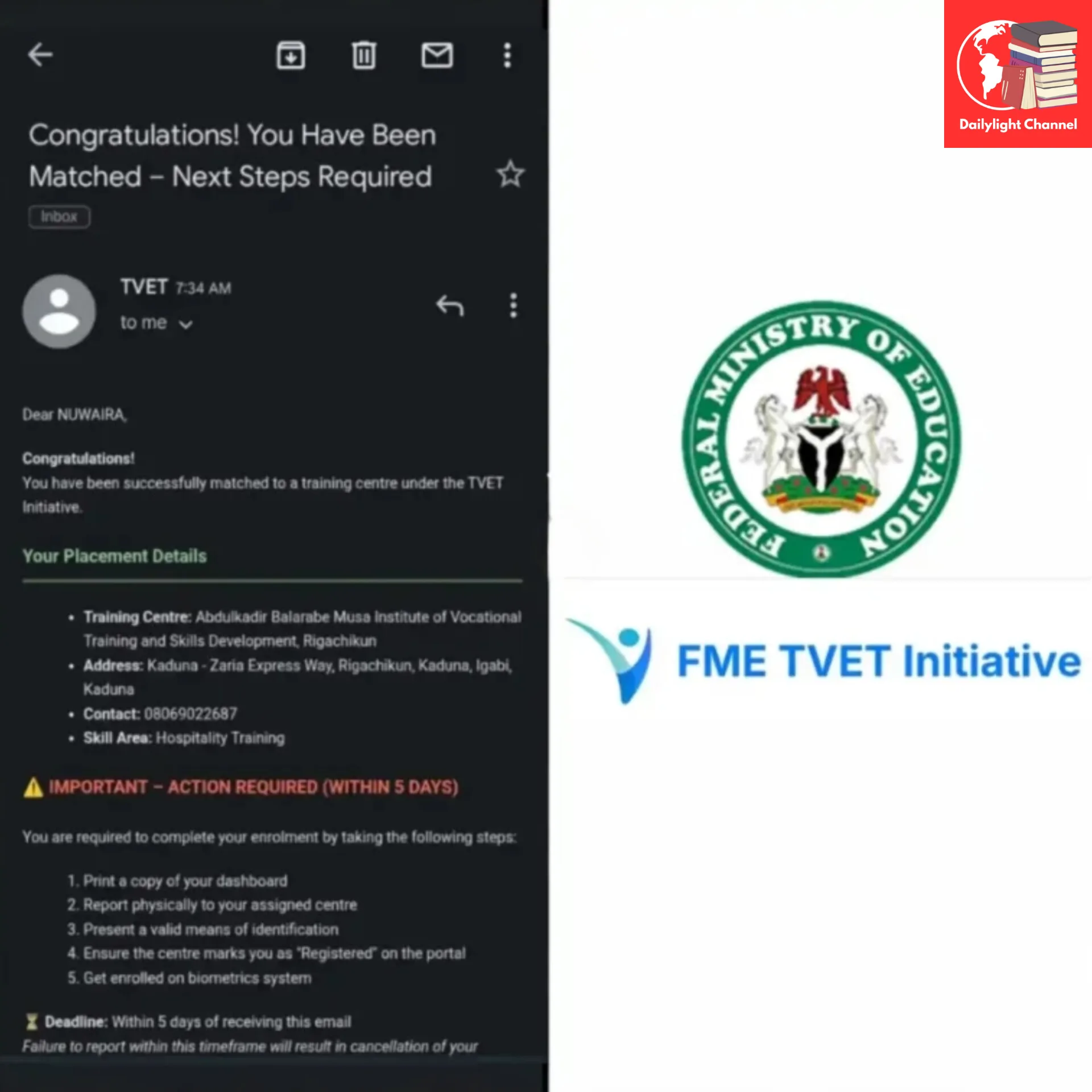 Latest update on the FME TVET Programme