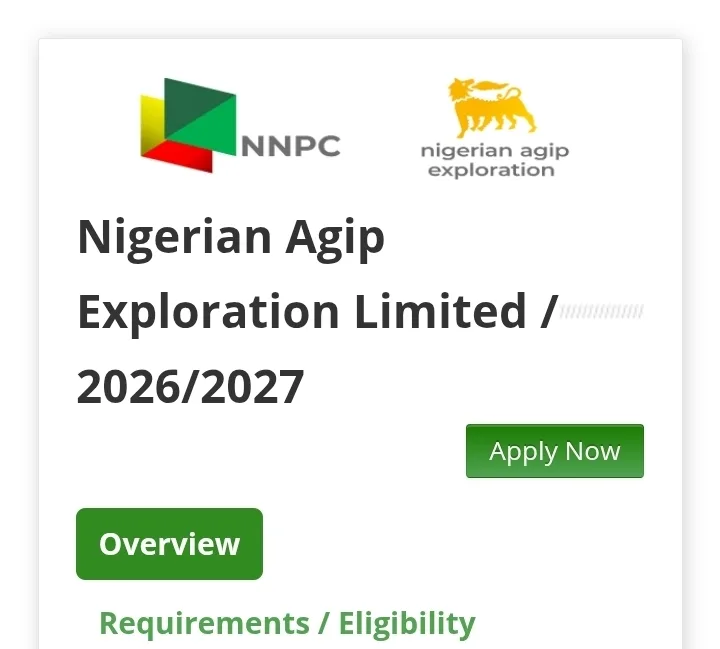 Nigerian Agip Exploration Postgraduate Scholarship