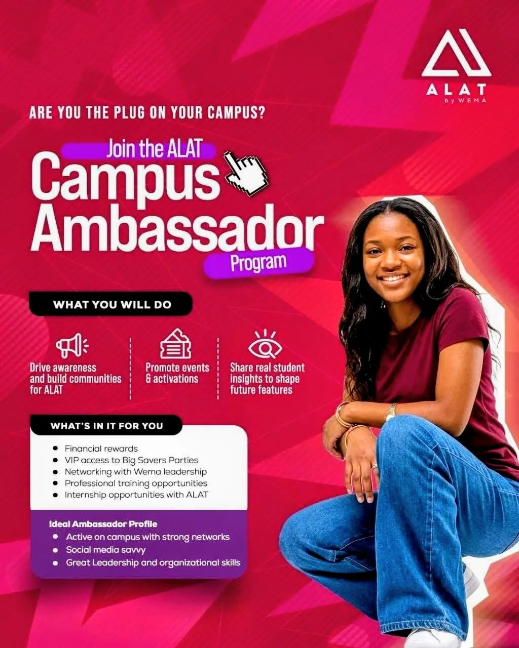 Application for ALAT by Wema Campus Ambassador Program is open.