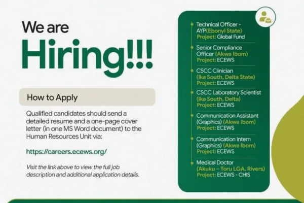 ECEWS Recruitment 2026 Application is open