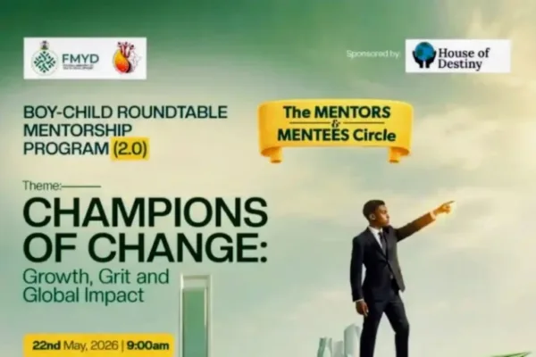 The Federal Ministry of Youth Development and GYRIN have opened registration for the Boy-Child Mentorship Programme 2.0 holding virtually