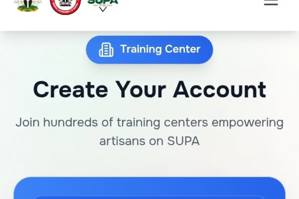 Application for federal Government Skill-Up Artisans (SUPA) registration for trainers and vocational training centres