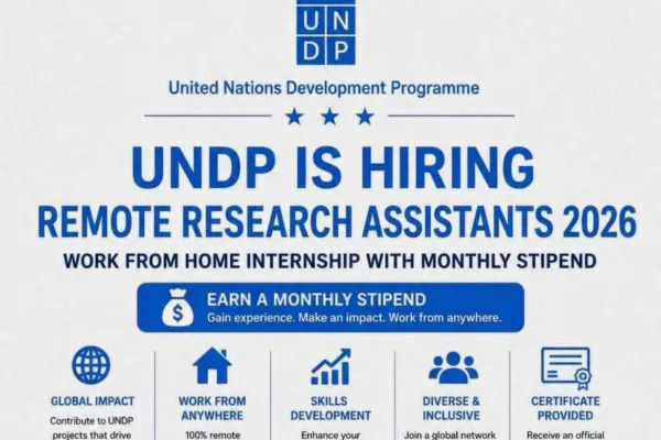 Apply for UNDP Remote Research Assistant Jobs