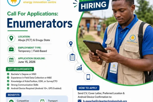 Application for Clean Technology Hub Enumerator Recruitment