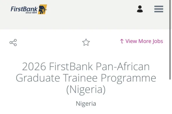 FirstBank Pan African Graduate Trainee Programme