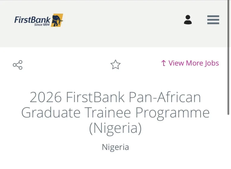 FirstBank Pan African Graduate Trainee Programme