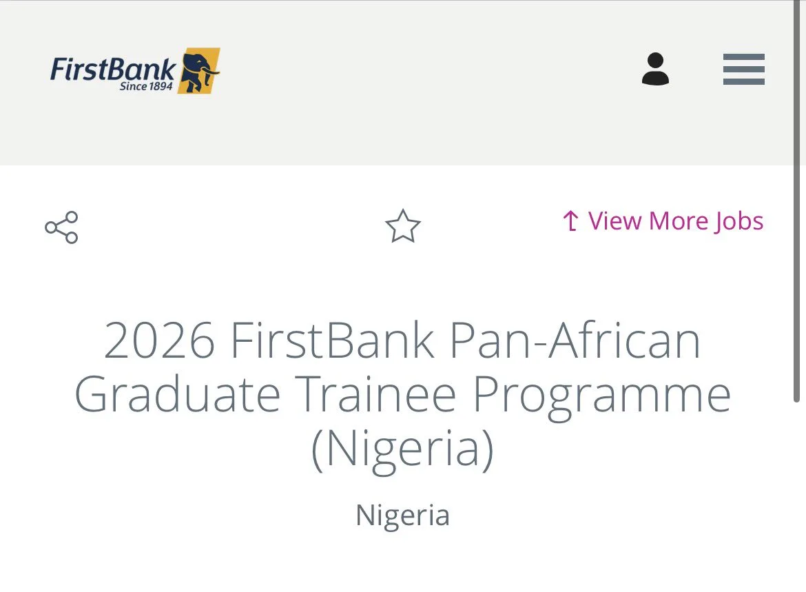 FirstBank Pan African Graduate Trainee Programme