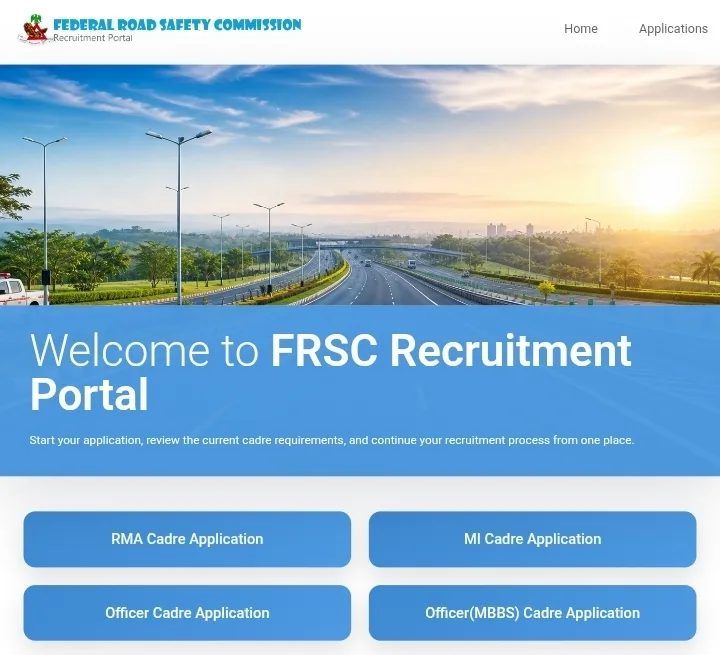 Federal road safety application portal now open at Frsc recruitment portal