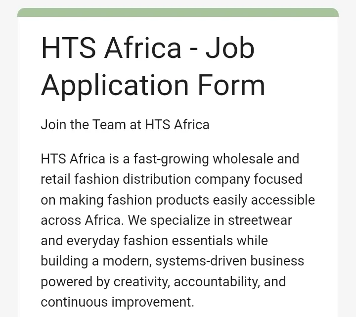 Hts Africa Recruitment