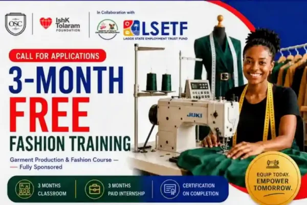 Application for LSETF Free 3 month fashion training programme 2026