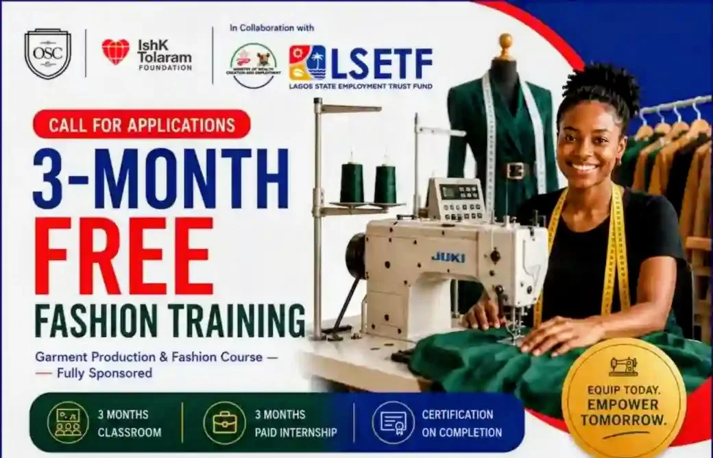 Application for LSETF Free 3 month fashion training programme 2026