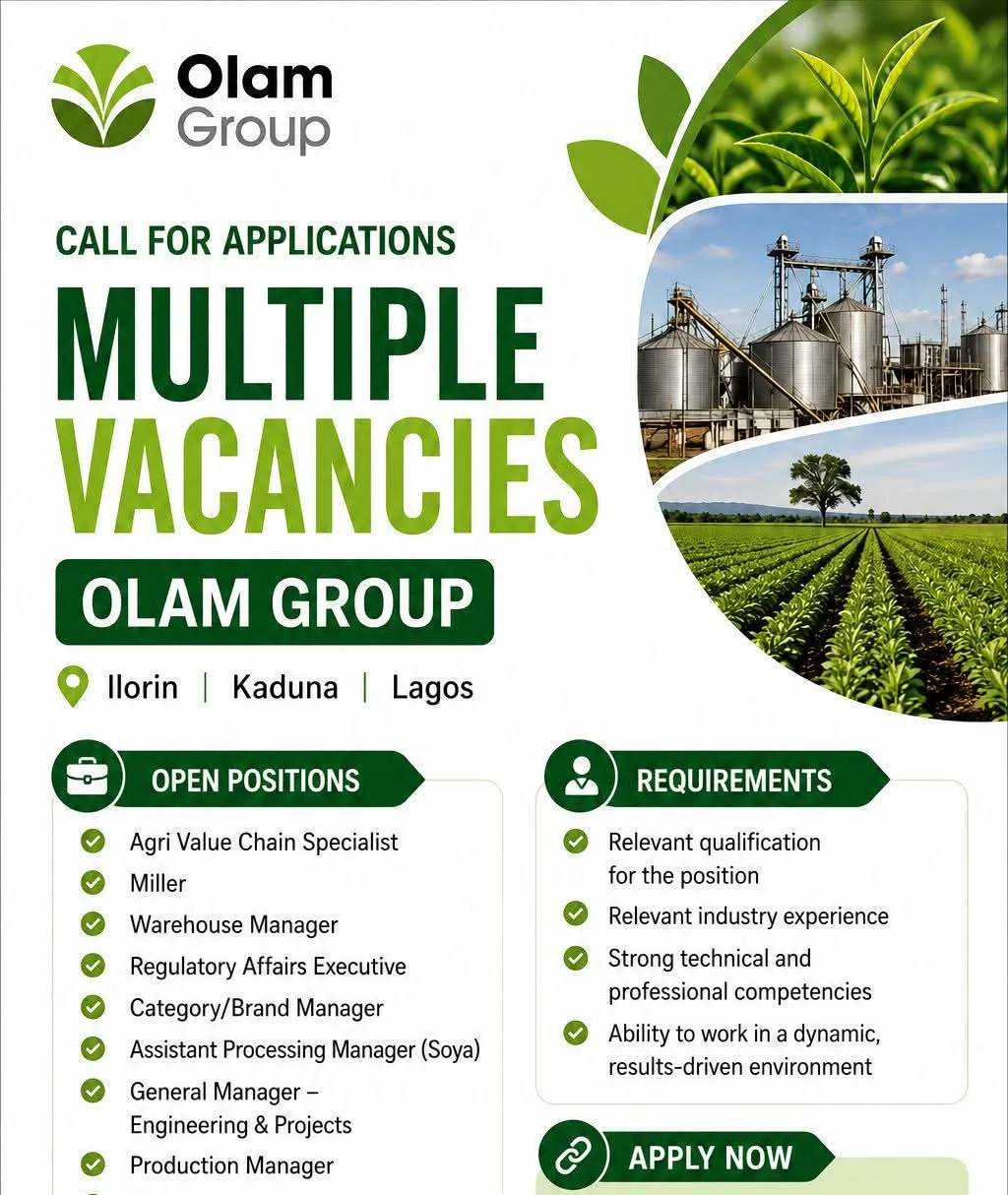 Olam Group Multiple Vacancies