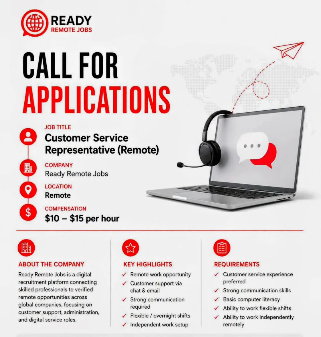 Apply for Ready Remote Jobs Customer Service