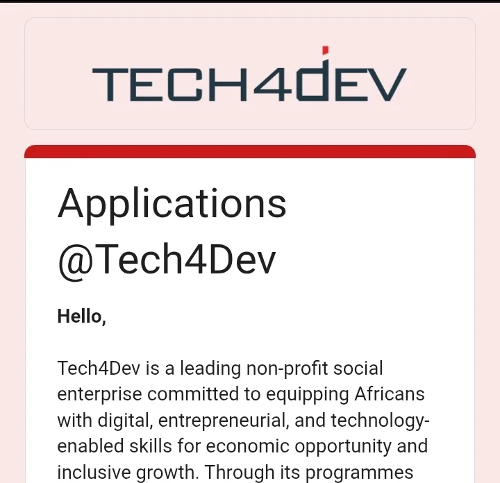 Tech4Dev recruitment