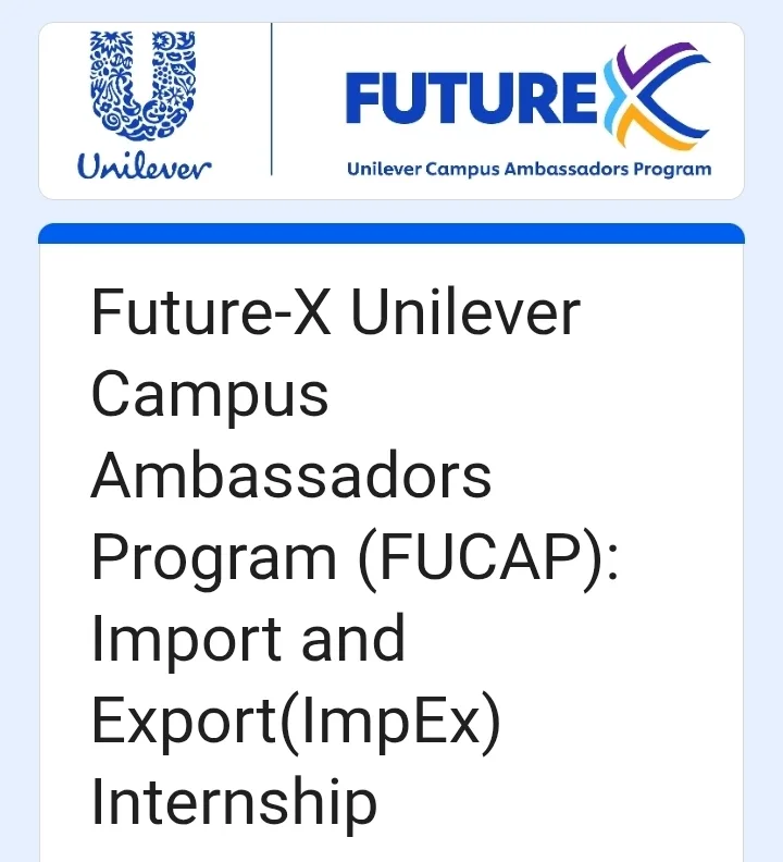 Unilever ImpEx Internship Program Campus Ambassador Program
