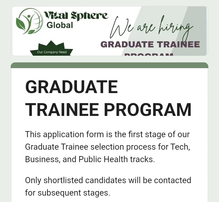 Application guide for Viral Sphere Global Graduate Trainee