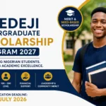 Application now open for Adedeji undergraduate Scholarship 2027