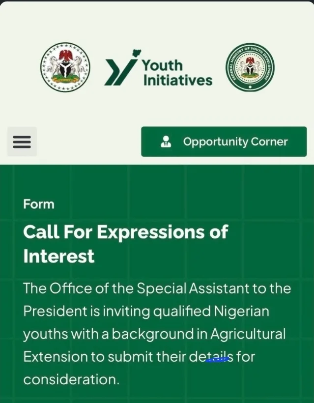 Application now open for Federal Agricultural Extension Youth Initiative