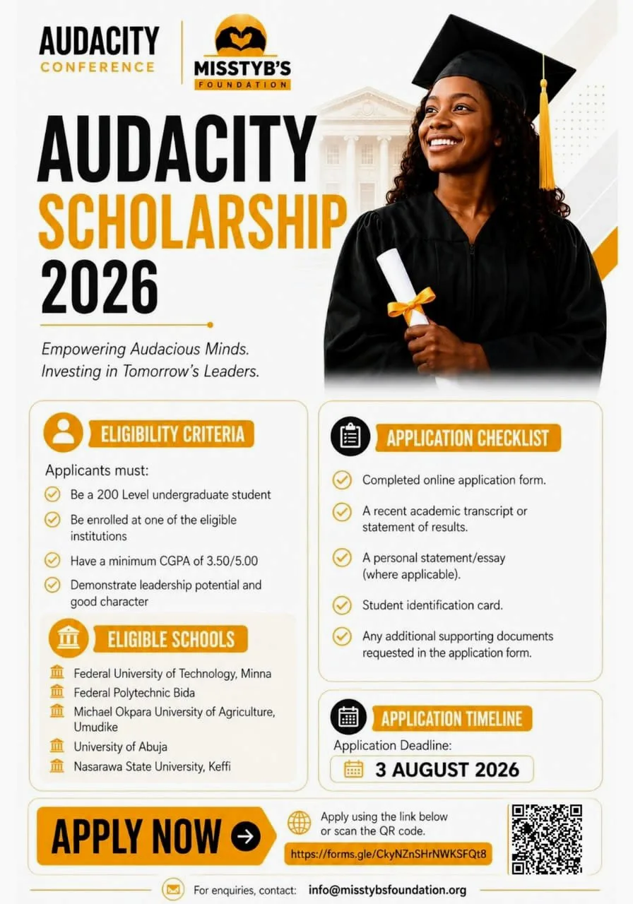 Apply for Audacity Scholarship Programme 2026