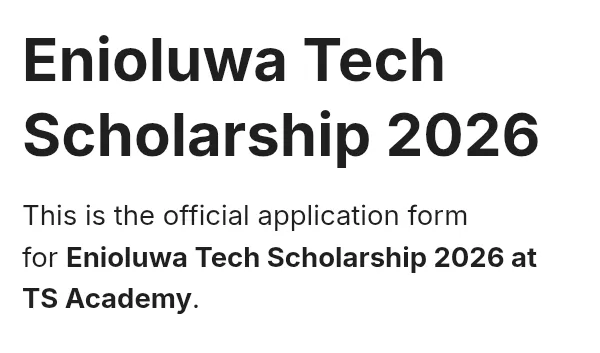 Enioluwa Tech Scholarship