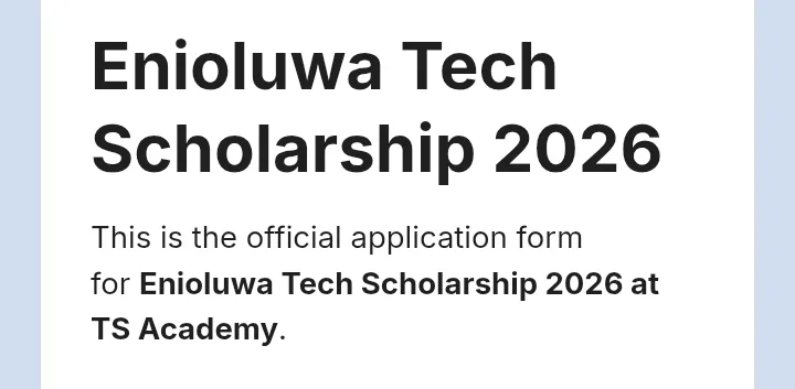 Enioluwa Tech Scholarship